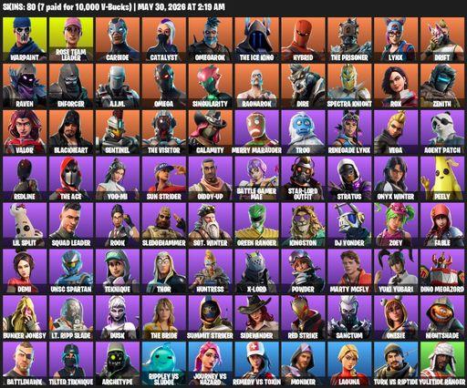 [PC/PSN/XBOX] | 80 skins | OG STW | Omega | Reaper Axe | Warpaint | Rose Team Leader | Carbide | Catalyst | Omegarok | The Ice King | Hybrid | Full Access