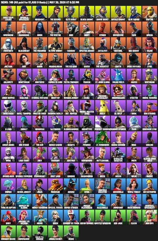 [PC/PSN/XBOX] | 145 skins | Merry Mint Axe | Take The L | Floss | OG STW | Black Knight | Sparkle Specialist | Royale Knight | The Reaper | Full Access