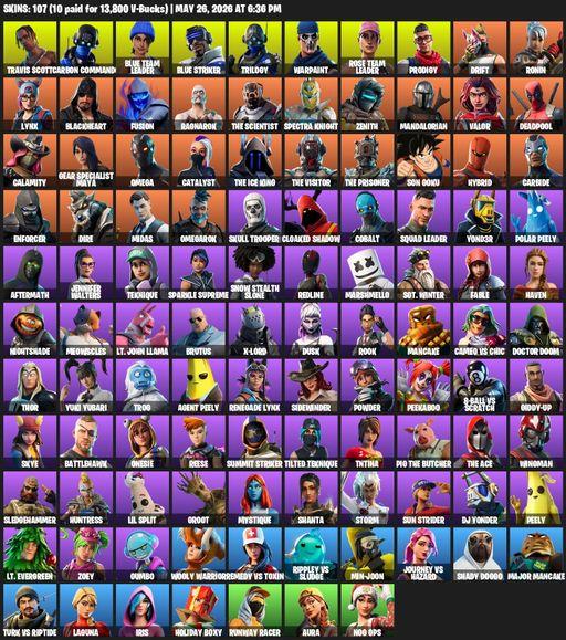 [PC/XBOX] | 107 skins | OG STW | Travis Scott | Omega | Carbon Commando | Blue Team Leader | Blue Striker | Trilogy | Warpaint | Rose Team Leader | Full Access