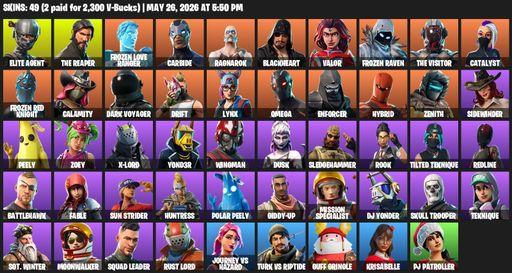 [PC/PSN/XBOX] | 49 skins | 1000 V-bucks | Take The L | The Reaper | Elite Agent | Omega | Frozen Love Ranger | Carbide | Ragnarok | Blackheart | Valor | Full Access