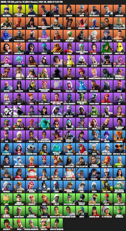 [PC/XBOX] | 175 skins | Leviathan Axe | OG STW | Neo Versa | Rose Team Leader | Warpaint | Fade | Ravage | Sorana | Ronin | The Scientist | Midas | Full Access