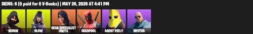 [PC/PSN/XBOX] | 6 skins | IKONIK | Glow | Gear Specialist Maya | Deadpool | Agent Peely | Brutus | Shooting Starstaff | Hack & Smash | Default Pickaxe | Full Access