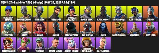 [PC/PSN/XBOX] | 27 skins | Floss | Take The L | Black Knight | Sparkle Specialist | Royale Knight | The Reaper | Elite Agent | Blue Squire | Omega | Full Access