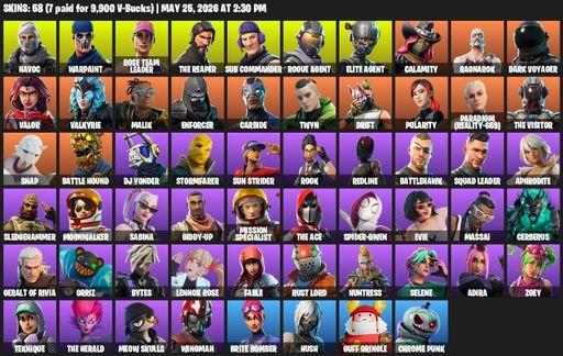 [PC/PSN/XBOX] | 58 skins | Take The L | OG STW | The Reaper | Elite Agent | Mako | Havoc | Warpaint | Rose Team Leader | Sub Commander | Rogue Agent | Full Access